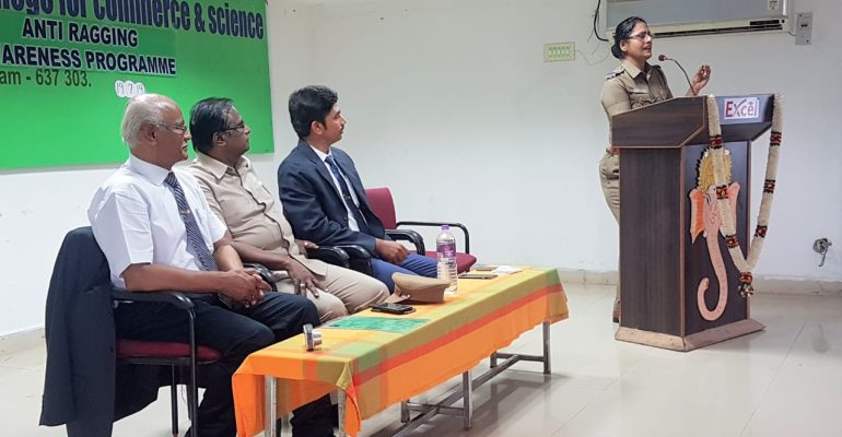 Excel College For Commerce & Science organize Anti Ragging Awareness Programme on 26.02.2021 at Velappar Hall