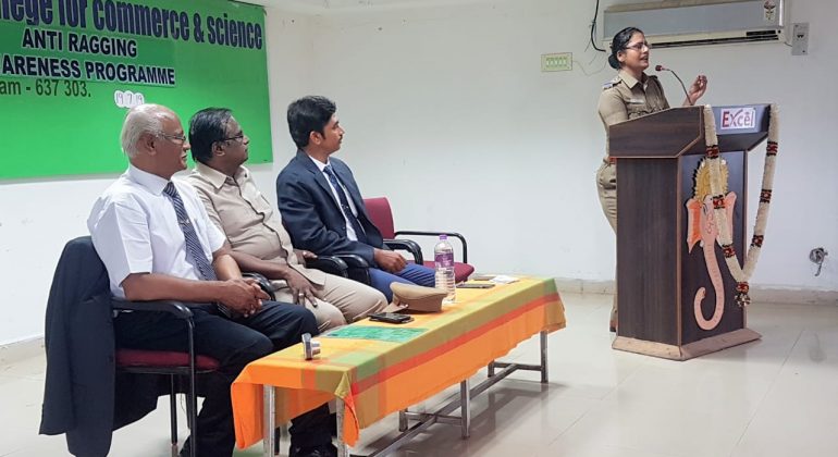 Excel College For Commerce & Science organize Anti Ragging Awareness Programme on 26.02.2021 at Velappar Hall